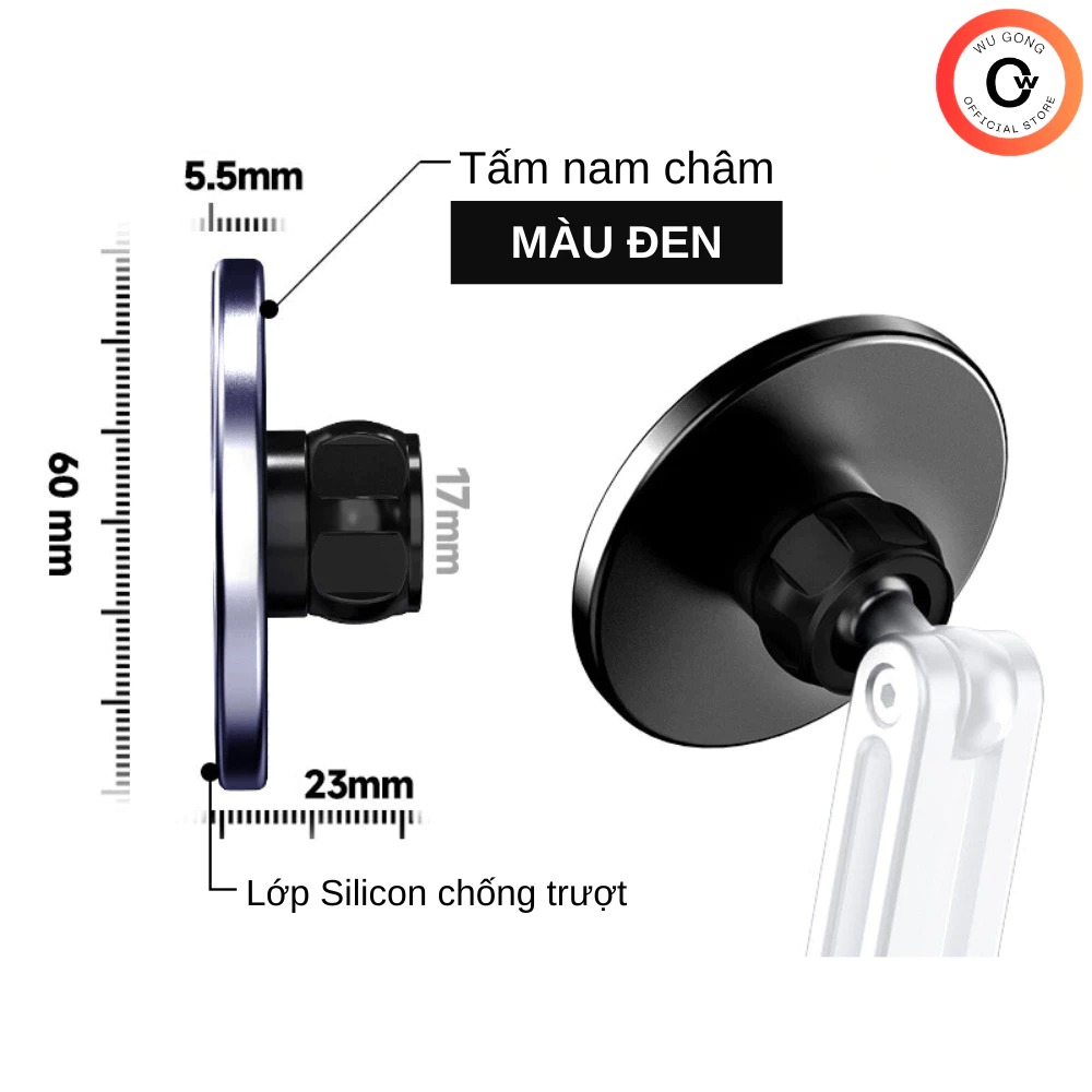 Miếng nam châm đầu bi 17mm